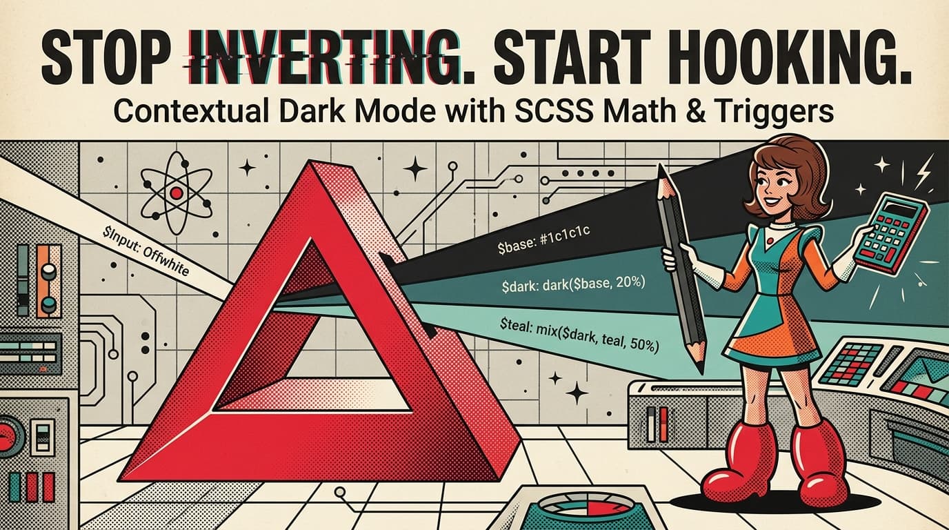 Beyond Inversion: Engineering a Contextual Dark Mode with SCSS Hooks and Triggers